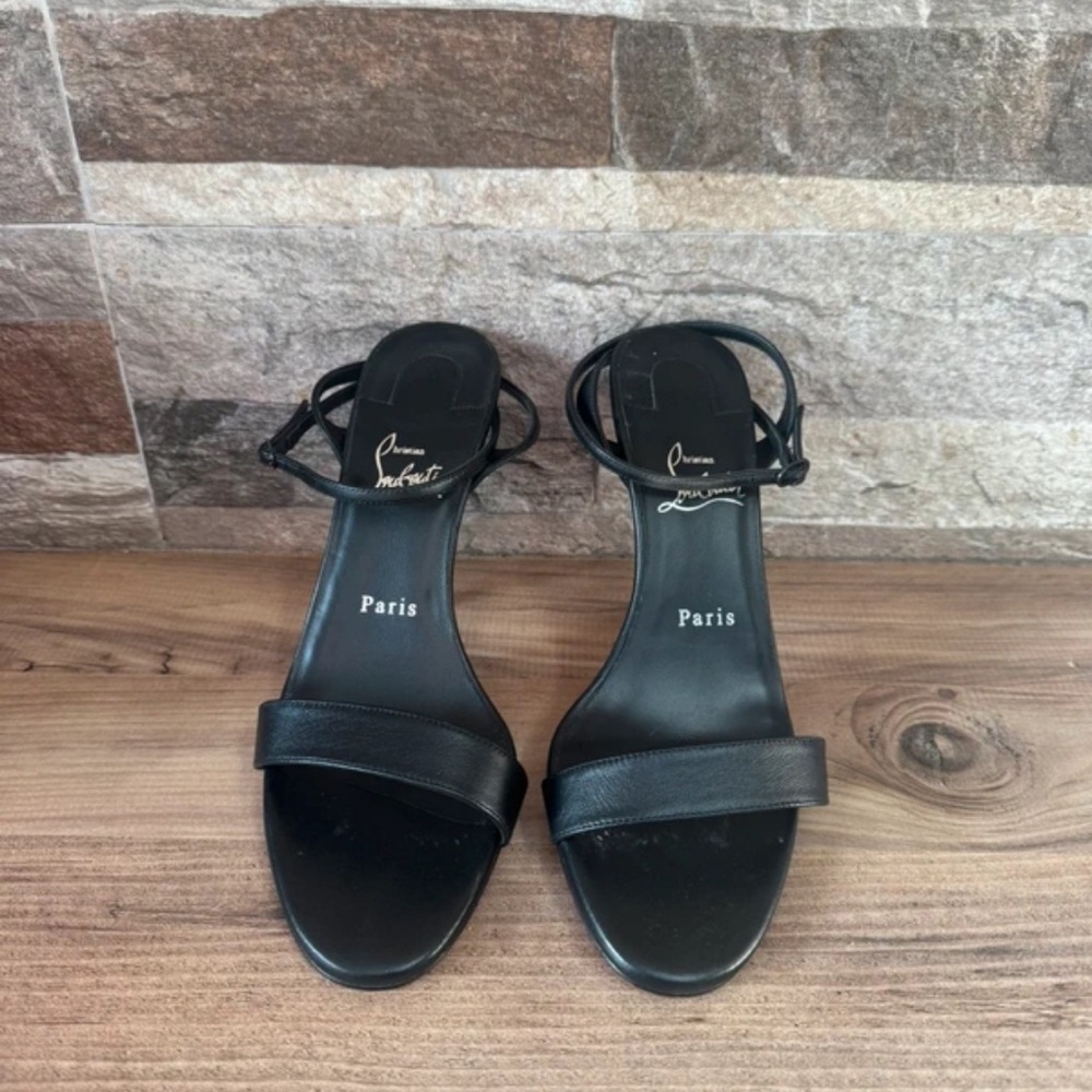 Christian Louboutin Black Leather Sandals